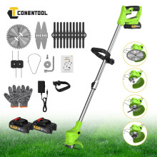 21V Cordless 4-in-1 Grass Trimmer Strimmer - Garden Edger & Weed Cutter With 2 Battery (Green)