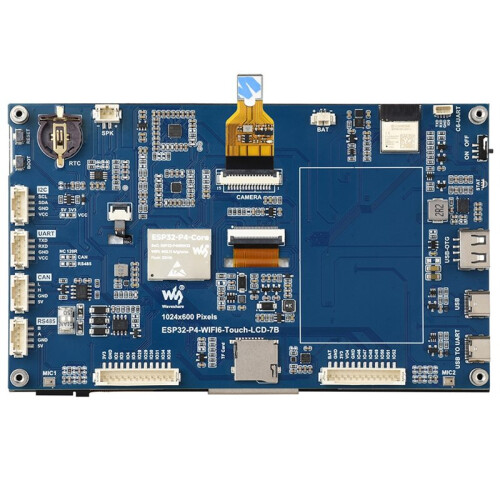 Placa de Desenvolvimento ESP32 P4 Wi-Fi 6 com Tela Sensível Ao Toque de 7 Polegadas (1024x600) 1