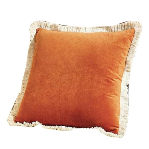 Capa de Almofada Decorativa de Veludo Macio para Sofá, Laranja, 18x18 Polegadas