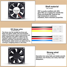 8cm Koelventilator voor Pc-Computerbehuizing 12V 0,3A Dempen 8025 Ventilator 3-Pins Connector voor Pc-Computerbehuizing