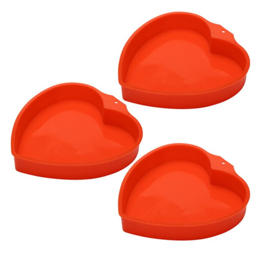 3 Peças de Formas de Bolo de Silicone em Forma de Coração de 8 Polegadas, Molde Antiaderente para Assar no Dia Dos Namorados e Ocasiões Especiais