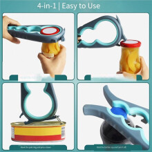 4in1 Jar-Opener & Bottle Opener Set,Multi-Function Kitchen Opener Tool for Seniors with Arthritis, Elderly,Anti-Slip