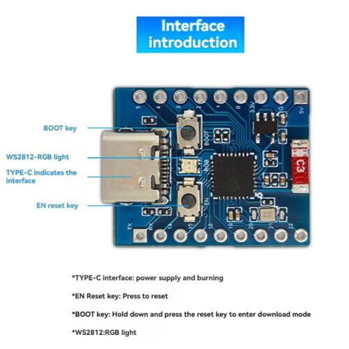 ESP32C6-TINY SuperMini Microcontroller Development Board Support WIFI  med Inbyggd WS2812 ESP32-C6FH4 1
