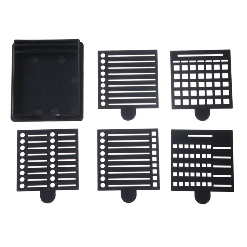 Sticky Note Stencil Template,Sticky Notes Dispenser,Reusable Note Organizer,Sticky Pads Dispenser with Stencil Black
