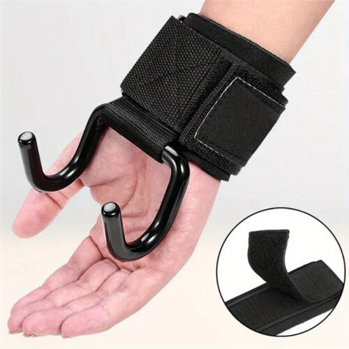 2PC Fitness Power Hook Pull-Ups & Hard Pull Training Anti-Fall Helper Injury-Free  Support Training Equipment