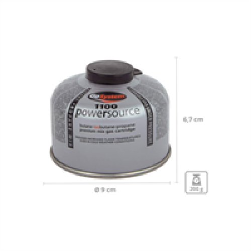 GoSystem Butane Propane Threaded Mix Gas Cartridge 100g Silver 1