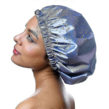Microwaveable Heated Cap for Deep Conditioning Steam Hair Treatment Styling Therapy (black)