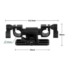 Adjustable 15mm Dual Rod Clamp with 360 Swivel Rod Adapter suitable for Rod Support System Camera Rig Fotografia Accessories