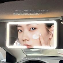 Car Mirror with Hd Touch Screen And Three-level Adjustment Dimmable Light Makeup Mirror with Sun Visor Plate High Quality Material