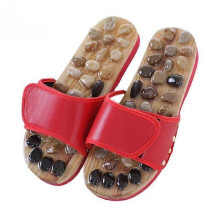 (35-36, red) Walk Stone Shoes Foot Massage Acupuncture Pebble Massager