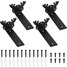 Regalbodenträger Regalhalterungen Regalwinkel 12,5 cm Stahl Schwarz 4er-PACK — regalhalter, regalstützen, halter 12,5 cm, schwarze stahlwinkel