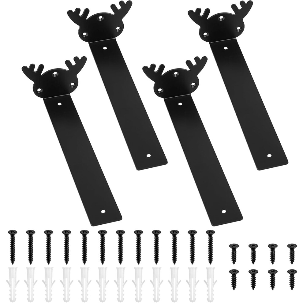 Shelf Brackets Support Brackets Shelf Brackets 20 Cm Steel Black 4-Pack Â Shelf Brackets, Shelf Supports 20 Cm, Black Steel Brackets 5902362848816