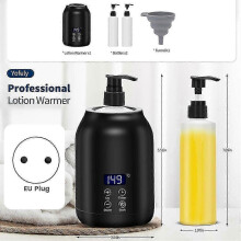 portable massage oil warmer electric digital heater with two bottles