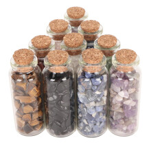 10Pcs Healing Stone Bottles Assorted Styles Colors Portable Widely Used Crystal Chips Set for Collection DIY Decoration