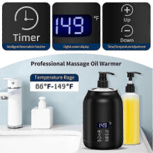 portable massage oil warmer electric digital heater with two bottles