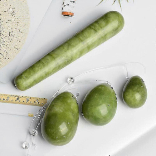 Green Stone Yoni Egg Set Natural Jade Eggs Vaginal Muscles 1