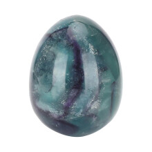 Natural Fluorite Egg Massage Jade Healing Colorful Crystal Home Craft Decoration