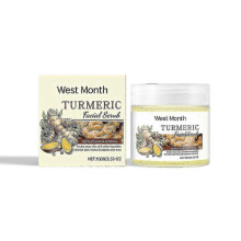 New model West&Montreal facial scrub gently cleanses facial skin, exfoliates, moisturizes, smooths, and brightens