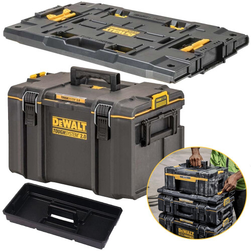 DeWalt Dewalt Toughsystem 2.0 DWST83342-1 DS400 Stackable Toolbox Case + Tstak Plate