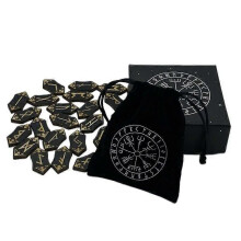 25Pcs/Set Wooden Runes Stone Runas Piedra for Divination Natural Carved Reiki Healing Therapy Engraved Energy Stone