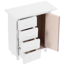 Mini Kastje Poppenhuis Kabinet Met Boekenplank