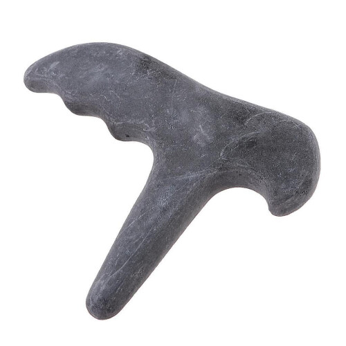 Natural   Stone Guasha Board Scraping Massage Scraper Tool T Shaped Black