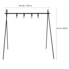 1St Hoogwaardig Aluminium Campingstatief Zwart Voor Efficiënt Opbergen
