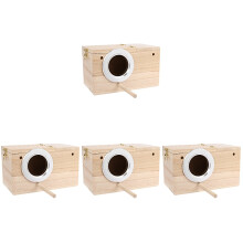 4Pièces Nichoir Bois Beige Pour Mésanges Chardonnerets