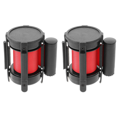 2Pièces Ruban Barricade Rétractable Noir Pour Zone De Danger