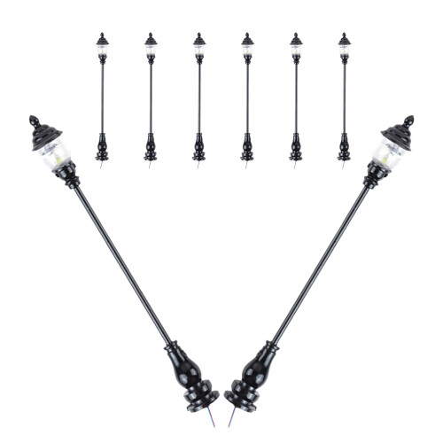 40Pièces Lampe De Rue Miniature Noire Pour Décor Maison Mini