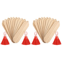 20Ensembles Étiquettes Suspendues Bois À Décorer DIY Multicolores