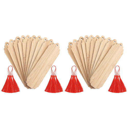 20Ensembles Étiquettes Suspendues Bois À Décorer DIY Multicolores