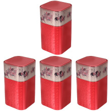 4Pièces Petits Contenants En Étain Rouge Boîtes Hermétiques Cuisine