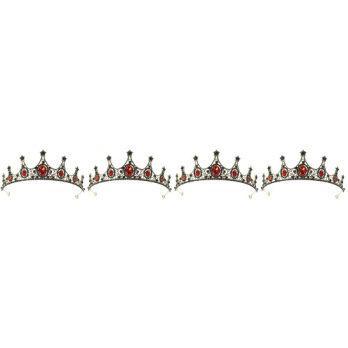 4Pièces Couronne Rouge Baroque Pour Accessoire Décor Festif