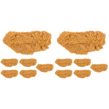 12Pièces Décoration Photo Ailes De Poulet Faux En PVC Orange Résistant