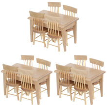 3Ensembles Petite Table Et Chaises Bois Clair Pour Décor