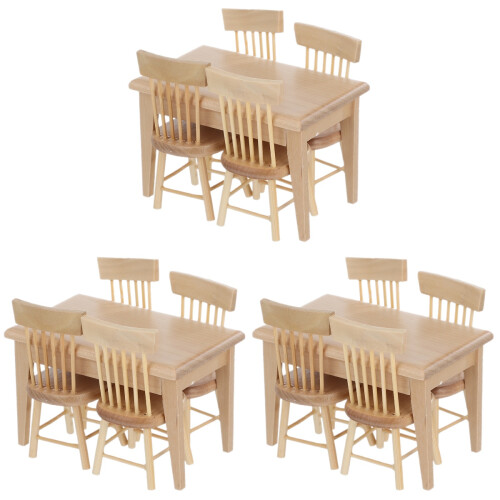 3Ensembles Petite Table Et Chaises Bois Clair Pour Décor