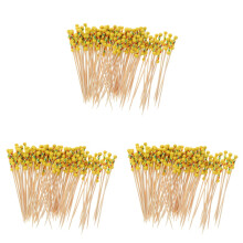 3Pièces Pics Bois Design Simple Pour Fruits Boissons