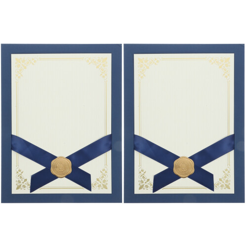 2Pièces Porte-Documents Marine En Élégant Pour Diplômes