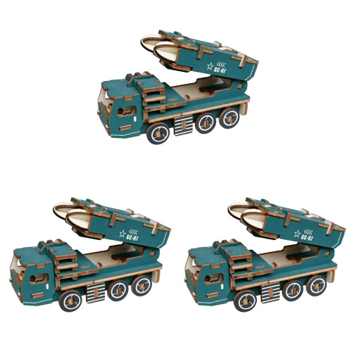 3Pièces Jeu Puzzle En Bois Vert Éducatif