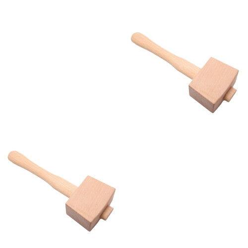 2Pièces Maillet Bois Lisse Khaki Pour Sculpture DIY