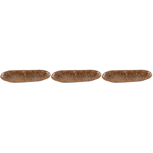 3Pièces Corbeille En Rotin Pour Stockage Pain Snacks 2
