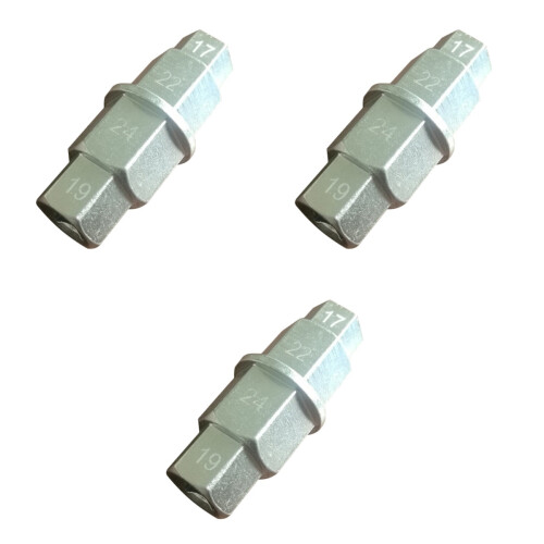 3Pièces Outil Conducteur Spindle Argenté Usage Professionnel 1
