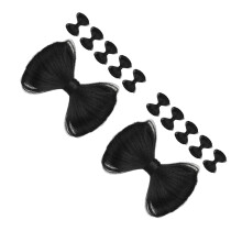 12Pièces Extensions Synthétiques Noires Clip Nœud Femme
