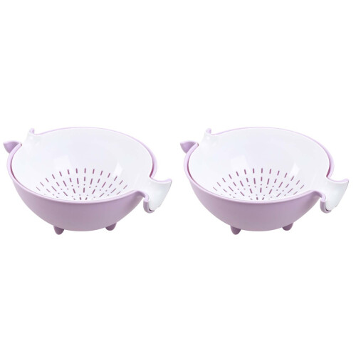 2Pièces Bol 2-En-1 Cuisine Violet Facile À Utiliser