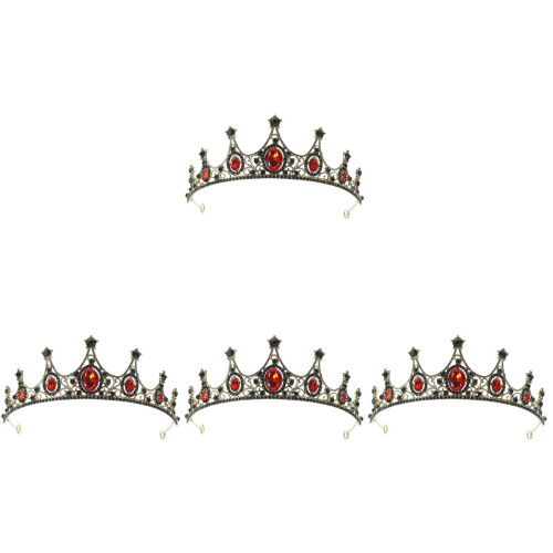 4Pièces Couronne Rouge Baroque Pour Accessoire Décor Festif 1