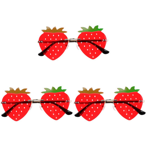 3Pièces Lunettes Fraise Pour Et Cosplay