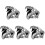 5Pièces Serpent En Stylée Mode Argent 2