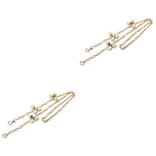 2Pièces Bandoulière Perles Métal Sac, Accessoires Chic 2