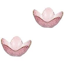 2Pièces Plateau Verre Violet Lotus Rangement Fruits Gâteaux